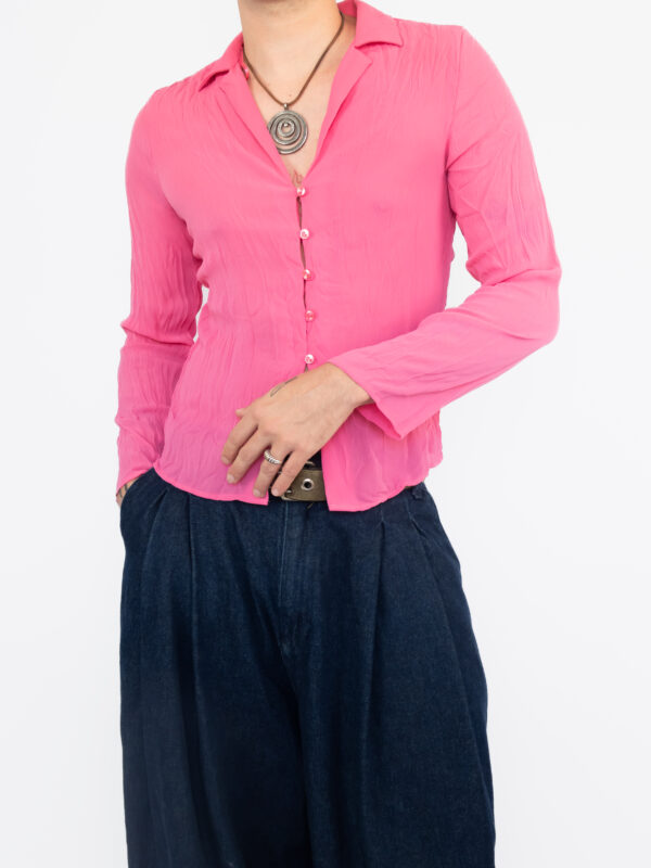 blusa fluida rosa