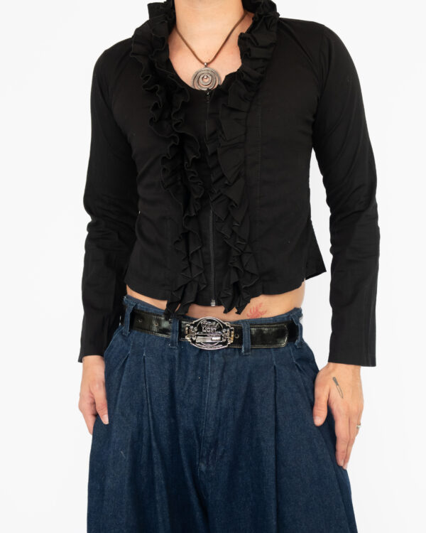 blusa black ruffles