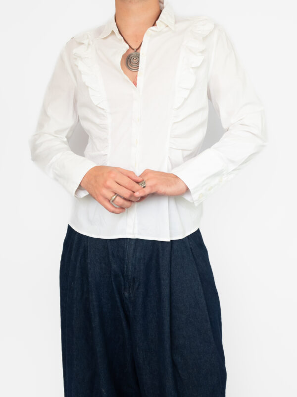 blusa pleated white