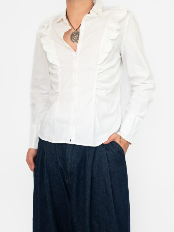 blusa pleated white