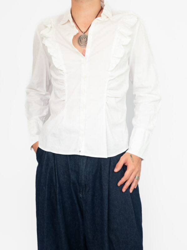 blusa pleated white