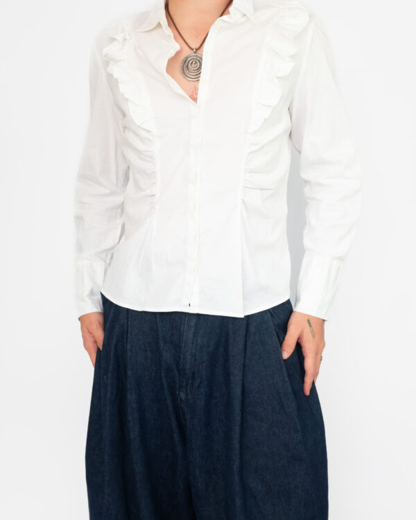 blusa pleated white