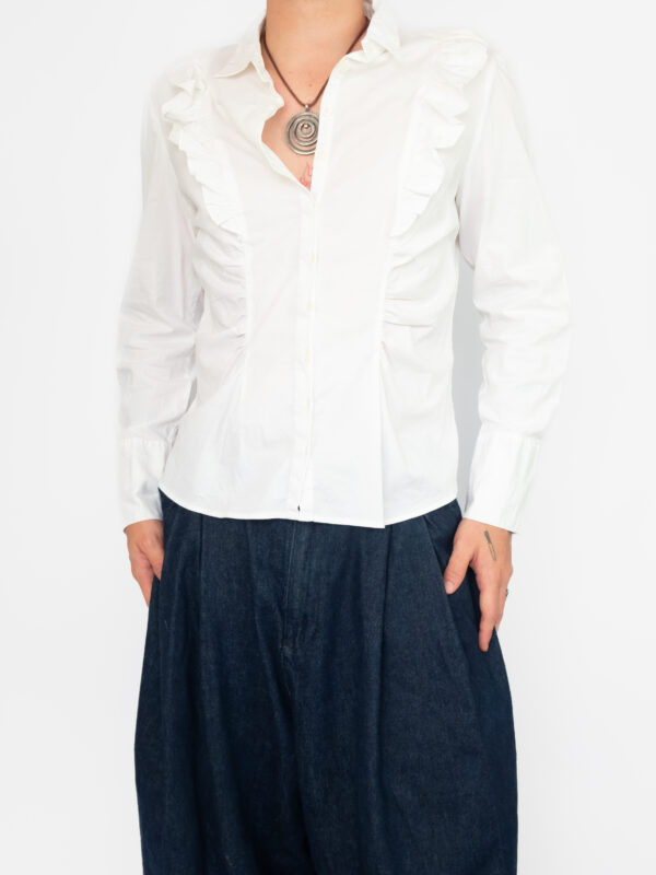 blusa pleated white