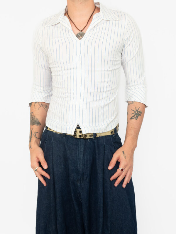blusa office blue stripes