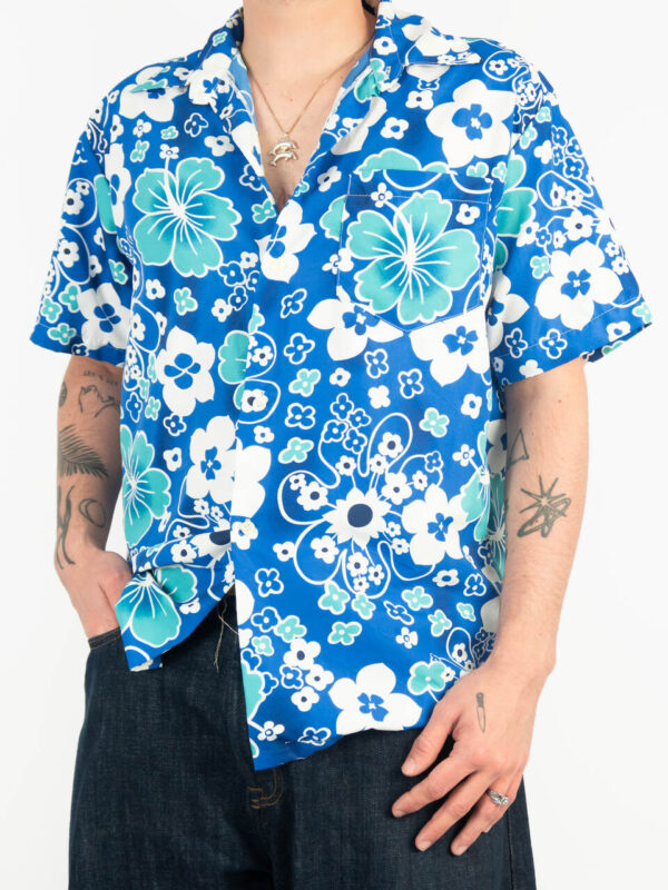 camisa aloha blue