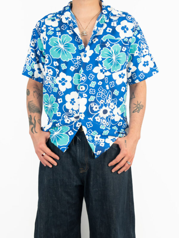 camisa aloha blue