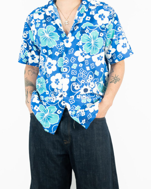 camisa aloha blue