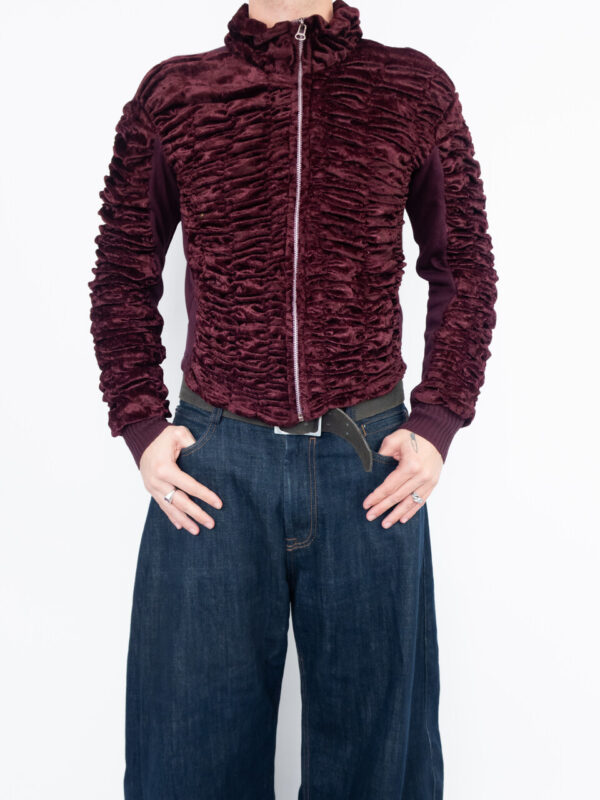 blusa veludo wine