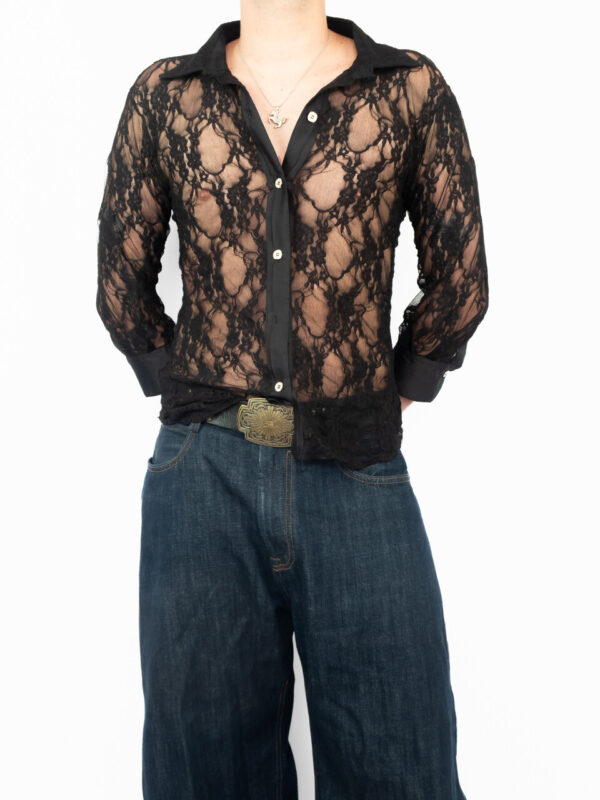 blusa rendada black
