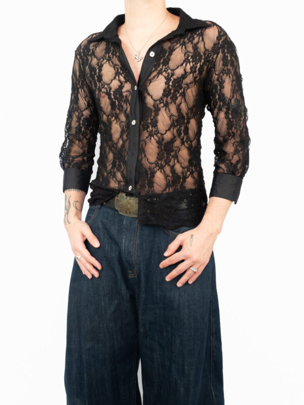 blusa rendada black