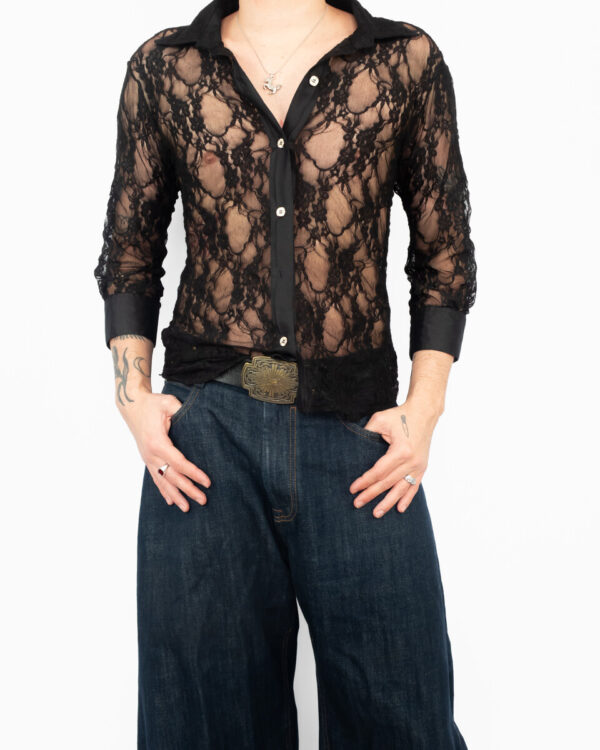 blusa rendada black