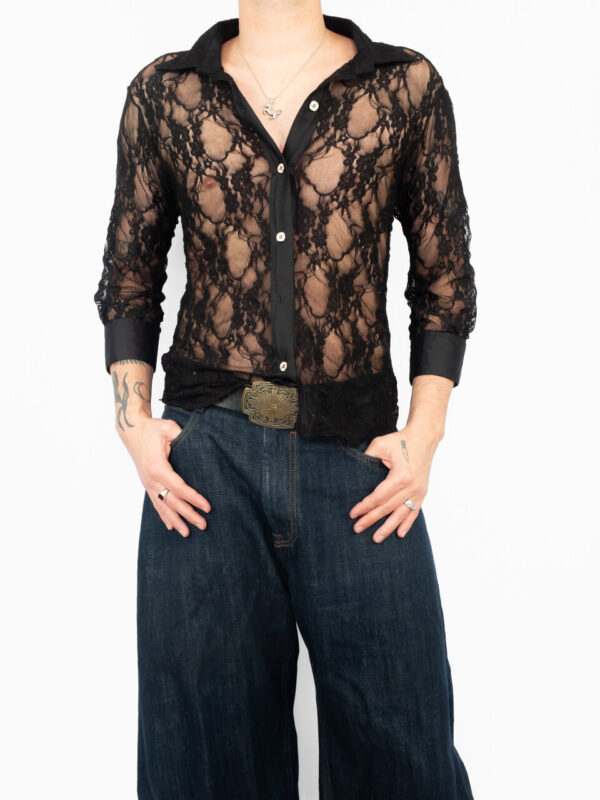 blusa rendada black